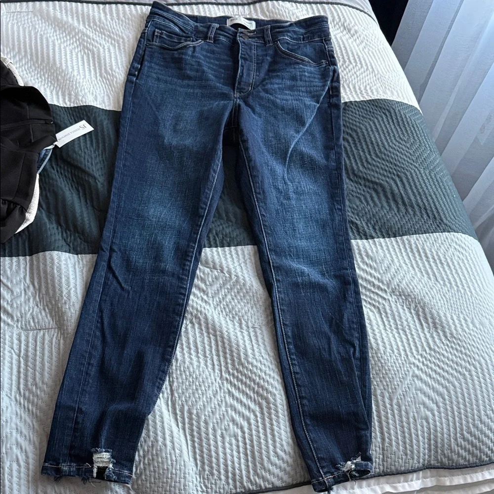 Dark Blue Women's High-Rise Skinny Jeans- BKE PARKER - Picture 8 of 9